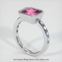 3.37 Ct. Pink Sapphire Ring, Platinum 950 2
