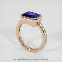 3.92 Ct. Blue Sapphire Ring, 18K Rose Gold 2