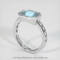 1.43 Ct. Blue Aquamarine Ring, 10K White Gold 2
