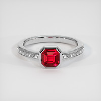 1.03 Ct. Pinkish Red Ruby Ring, 10K White Gold 1