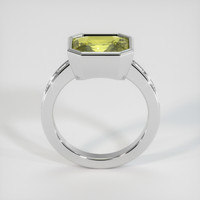 3.57 Ct. Greenish Yellow Sapphire Ring, 10K White Gold 3