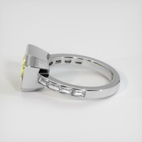 3.57 Ct. Greenish Yellow Sapphire Ring, 10K White Gold 4