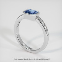 1.13 Ct. Bi Color Sapphire Ring, 14K White Gold 2