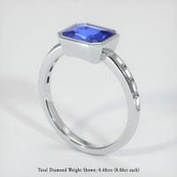 3.44 Ct. Sapphire Ring, 18K White Gold 2
