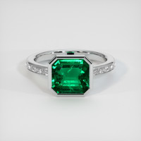 2.71 Ct. Emerald Ring, 18K White Gold 1