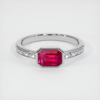 0.98 Ct. Ruby Ring, 18K White Gold 1