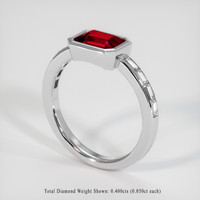 1.54 Ct. Ruby Ring, 18K White Gold 2