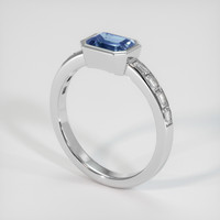1.13 Ct. Bi Color Sapphire Ring, 18K White Gold 2