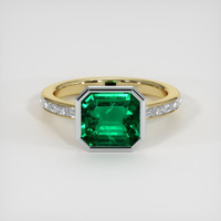 2.71 Ct. Emerald Ring, 18K White & Yellow 1