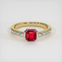 1.03 Ct. Ruby Ring, 18K White & Yellow 1