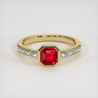1.03 Ct. Pinkish Red Ruby Ring, 10K Yellow Gold 1