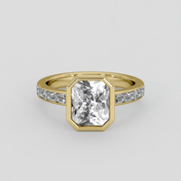 4.06 Ct. White Sapphire Ring, 10K Yellow Gold 1