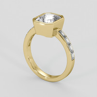 4.06 Ct. White Sapphire Ring, 10K Yellow Gold 2