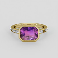 3.20 Ct. Purple Sapphire Ring, 14K Yellow Gold 1