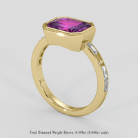 3.20 Ct. Purple Sapphire Ring, 14K Yellow Gold 2