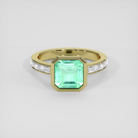 3.17 Ct. Emerald Ring, 18K Yellow Gold 1