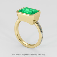3.92 Ct. Emerald Ring, 18K Yellow Gold 2