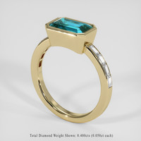 2.11 Ct. Greenish Blue Tourmaline Ring, 18K Yellow Gold 2