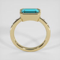 2.11 Ct. Greenish Blue Tourmaline Ring, 18K Yellow Gold 3