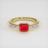 1.14 Ct. Ruby Ring, 18K Yellow Gold 1