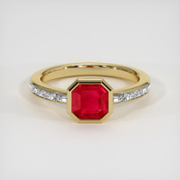1.35 Ct. Ruby Ring, 18K Yellow Gold 1