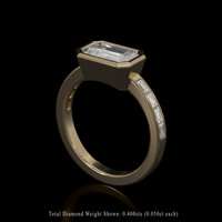 2.52 Ct. White Sapphire Ring, 18K Yellow Gold 2