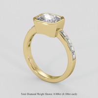 4.06 Ct. White Sapphire Ring, 18K Yellow Gold 2