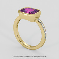 3.20 Ct. Purple Sapphire Ring, 18K Yellow Gold 2