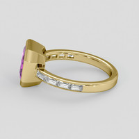 3.20 Ct. Purple Sapphire Ring, 18K Yellow Gold 4