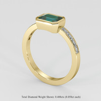 1.56 Ct. Bluish Green Sapphire Ring, 18K Yellow Gold 2
