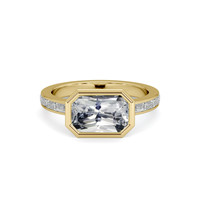 3.16 Ct. White Sapphire Ring, 18K Yellow Gold 1