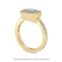 3.16 Ct. White Sapphire Ring, 18K Yellow Gold 2
