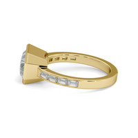 3.16 Ct. White Sapphire Ring, 18K Yellow Gold 4