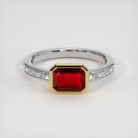 1.16 Ct. Ruby Ring, 14K Yellow & White 1