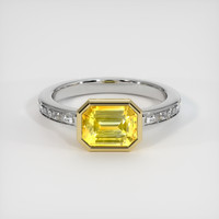 2.01 Ct. Yellow Sapphire Ring, 14K Yellow & White 1