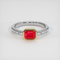 1.14 Ct. Ruby Ring, 18K Yellow & White 1