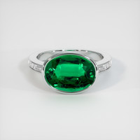 4.18 Ct. Emerald Ring, Platinum 950 1