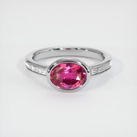 2.06 Ct. Purplish Pink Sapphire Ring, Platinum 950 1