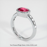 2.06 Ct. Purplish Pink Sapphire Ring, Platinum 950 2