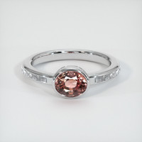 1.20 Ct. Padparadscha Sapphire Ring, Platinum 950 1