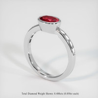 1.10 Ct. Ruby Ring, Platinum 950 2