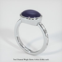 7.21 Ct. Bluish Grey Sapphire Ring, Platinum 950 2