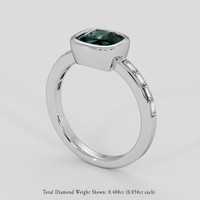 2.02 Ct. Greenish Blue Sapphire Ring, Platinum 950 2