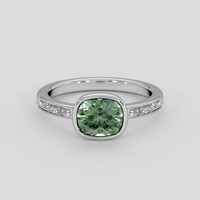 1.40 Ct. Green Sapphire Ring, Platinum 950 1