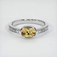 0.99 Ct. Yellow Sapphire Ring, Platinum 950 1