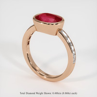 3.17 Ct. Ruby Ring, 14K Rose Gold 2