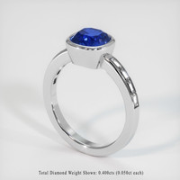 2.04 Ct. Blue Sapphire Ring, 14K White Gold 2
