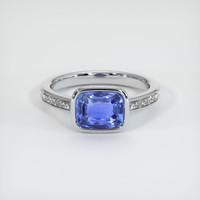 2.08 Ct. Blue Sapphire Ring, 14K White Gold 1