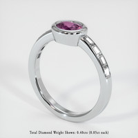 0.57 Ct. Sapphire Ring, 14K White Gold 2