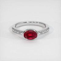 1.10 Ct. Ruby Ring, 14K White Gold 1